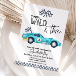 YOUNG Wild and THREE  Birthday invitation Einladung