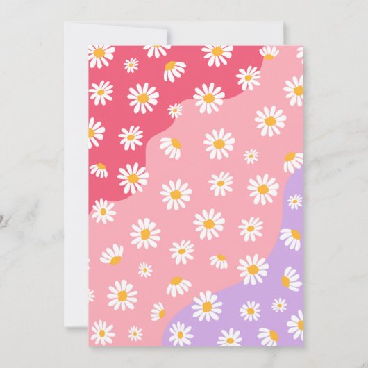 Young Wild and Three Birthday Party Boho Daisy Einladung (Rückseite)