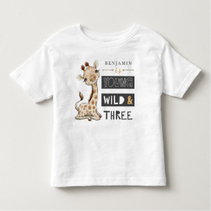 Young Wild and Three Birthday Safari T - Shirt