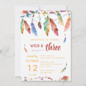 Young Wild and Three // Dritter Geburtstag Einladu Einladung (Vorderseite)