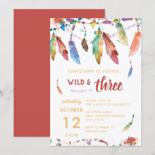 Young Wild and Three // Dritter Geburtstag Einladu Einladung