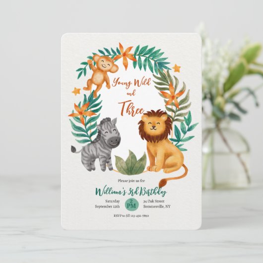 Young Wild and Three Einladung (Stehend Vorderseite)