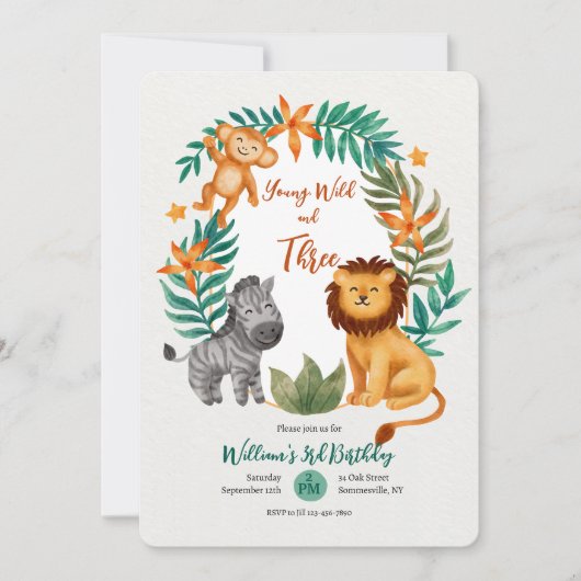 Young Wild and Three Einladung (Vorderseite)
