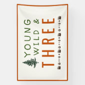 Young Wild and Three Forest Birthday Banner (Vertikal)