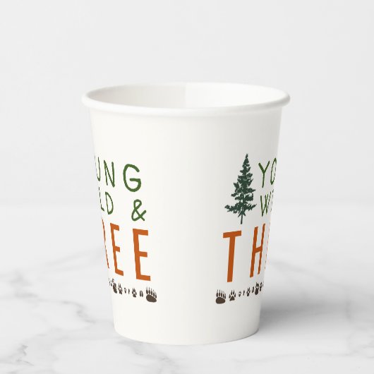 Young Wild and Three Forest Birthday Party Pappbecher (Links)