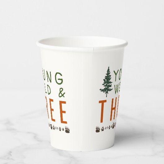 Young Wild and Three Forest Birthday Party Pappbecher (Rechts)