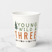 Young Wild and Three Forest Birthday Party Pappbecher (Vorderseite)