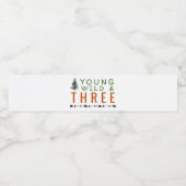 Young Wild and Three Forest Birthday Wasserflaschenetikett (Einzelnes Label)