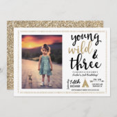 Young Wild and Three Foto Einladung (Vorne/Hinten)