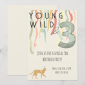 Young Wild and Three Geburtstagseinladung Einladung (Vorne/Hinten)