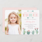 Young Wild and Three Girl Cacti Picture Einladung (Vorne/Hinten)