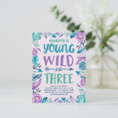 Young Wild and Three Girls Birthday Party Postkarte (Stehend Vorderseite)