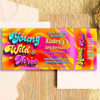 Young Wild and Three - Groovy Ticket Einladung
