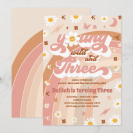 Young Wild and Three Hippie 3. Geburtstag Party Einladung