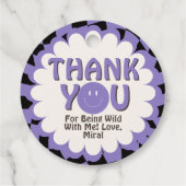 Young Wild and Three Lavender 3rd Birthday Party Geschenkanhänger (Rückseite)