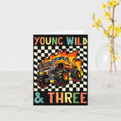 Young Wild And Three Monster Truck 3rd Birthday 3y Karte (Gelbe Blume)