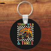 Young Wild And Three Monster Truck 3rd Birthday 3y Schlüsselanhänger (Vorderseite)