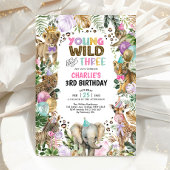 Young Wild and Three Party Animals Girl zum Geburt Einladung