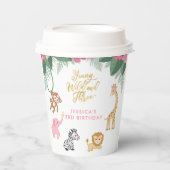 Young Wild and Three - Pink Safari Girl's 3. Pappbecher (Vorderseite)