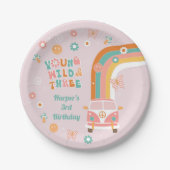Young Wild and Three Retro Boho Party Paper Teller (Vorderseite)
