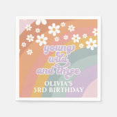 Young Wild and Three Retro Rainbow Napkins Serviette (Vorderseite)