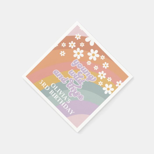 Young Wild and Three Retro Rainbow Napkins Serviette (Ecke)