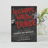Young Wild and Three Rock Einladung (Stehend Vorderseite)