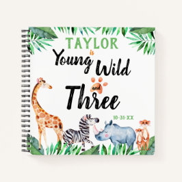 Young Wild and Three Safari 3. Geburtstagsgast Notizblock