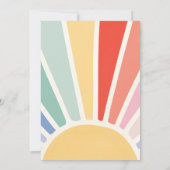 Young Wild and Three Sunshine 3rd Rainbow Birthday Einladung (Rückseite)