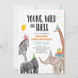Young Wild and Three Third Safari Party Animals Einladung