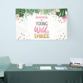 Young Wild and Three Tropical Safari Pink Girl Banner (Messeveranstaltung)