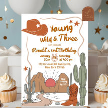 Young Wild and Three Wüste Cowboy Birthday