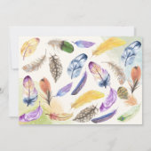 Young Wild and Watercolor Boho Feathers Einladung (Rückseite)