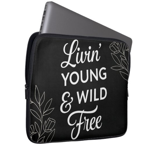 Young, Wild, & Free- Yin Yang Laptop Sleeve (Vorne Rechts)