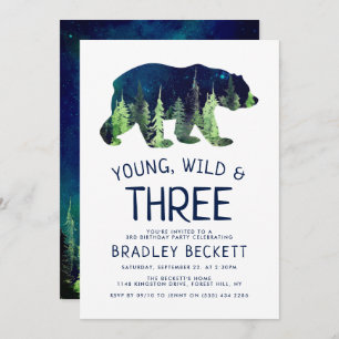 Young, Wild & Three   3. Geburtstag Einladung