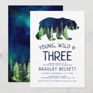 Young, Wild & Three | 3. Geburtstag Einladung