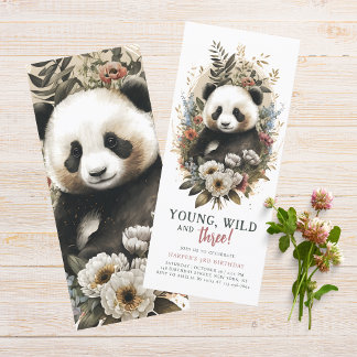 Young Wild Three 3. Geburtstag Kinder Niedlich Pan Einladung