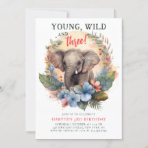 Young Wild Three 3. Geburtstag Kinder Niedlicher E