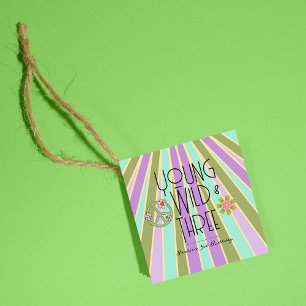 Young, Wild & Three   B-Day Favor Tag   Kühle Geschenkanhänger
