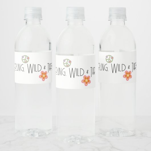Young, Wild & Three | B-Day Water Label | Lächeln Wasserflaschenetikett (Flaschen)