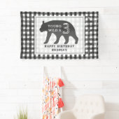Young Wild & Three Bear Gingham Birthday Banner (Insitu)