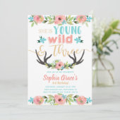 Young Wild & Three Birthday Einladung (Stehend Vorderseite)