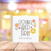Young, Wild & Three | Birthday Guest Book | Lächel Notizblock