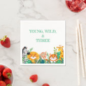 Young, Wild & Three Birthday Paper Napkin Serviette (Beispiel)