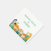 Young, Wild & Three Birthday Paper Napkin Serviette (Ecke)