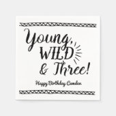 Young, Wild & Three Birthday Servietten (Vorderseite)