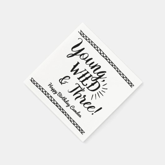 Young, Wild & Three Birthday Servietten (Ecke)