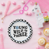 Young Wild & Three | Blue Happy Smile 3. Geburtsta Pappteller (Party)
