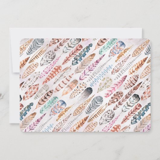 Young, Wild & Three Boho Foto Einladung zum Geburt (Rückseite)