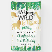 Young Wild & Three Boys Dritter Geburtstag Willkom Banner (Vertikal)
